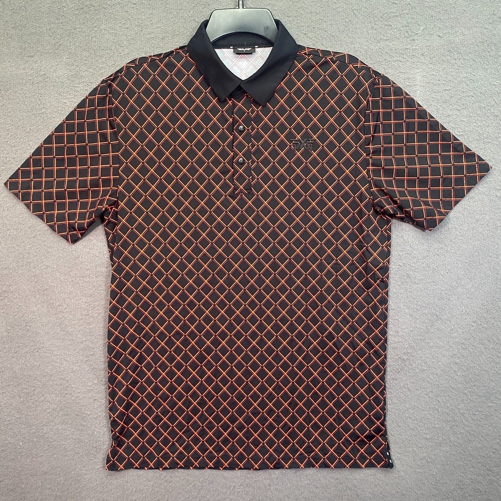 PXG Polo Shirt Small Harlequin Diamond Performance Luxury Snap Collar Golf Men - Picture 2 of 11